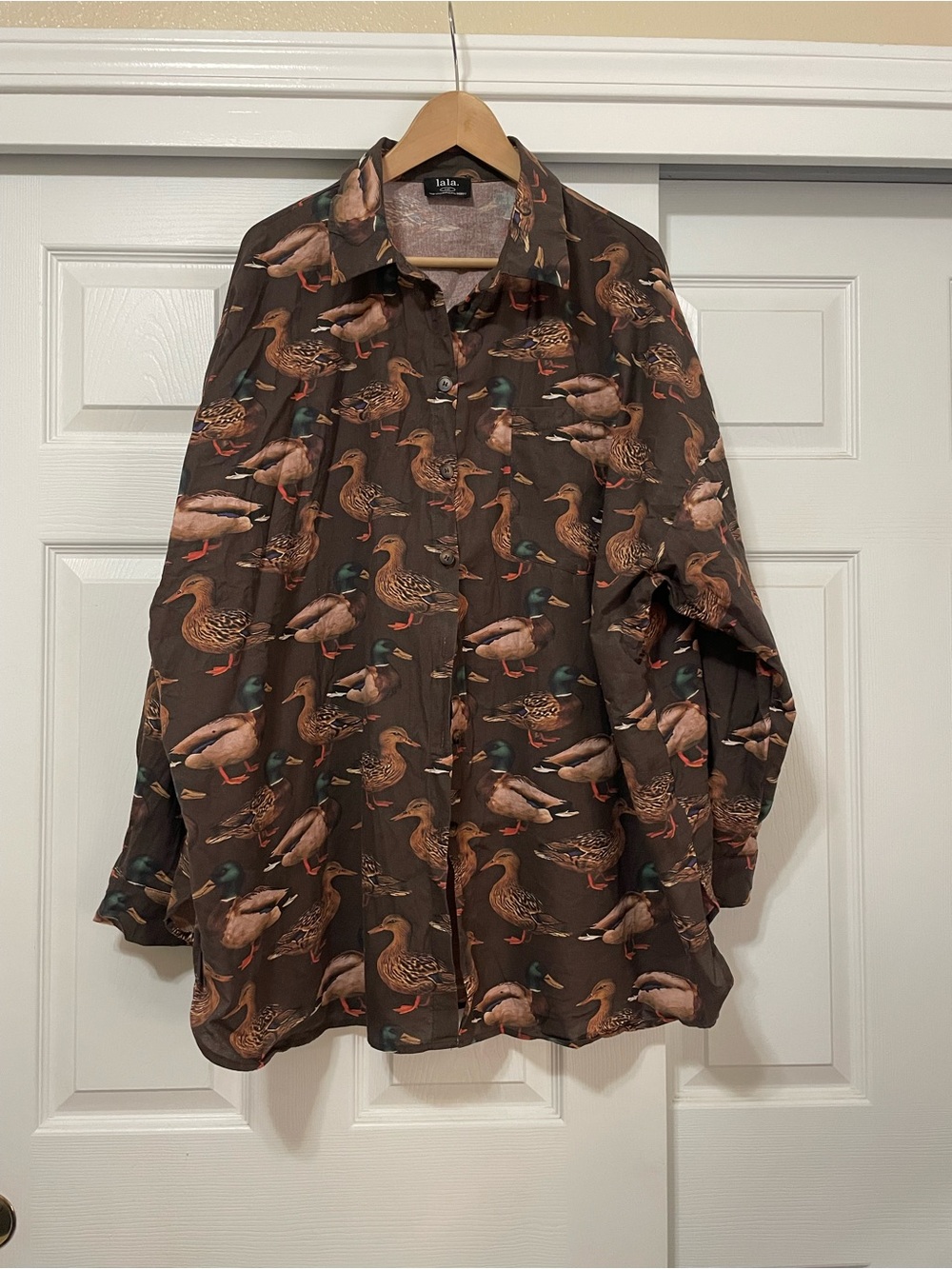 Dressed in LALA Brown Duck Print Button-Down Shirt